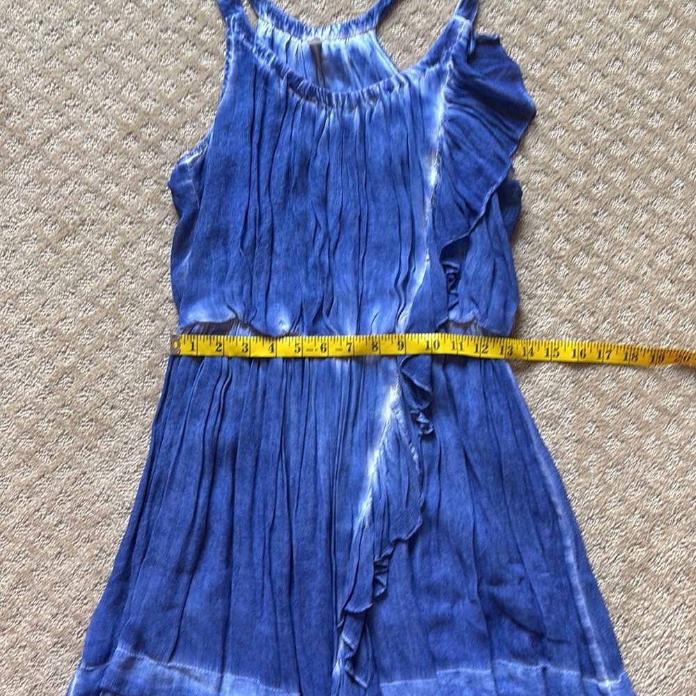 Free People Blue Tank Dress with Asymmetrical Hem size Small - Picture 6 of 8